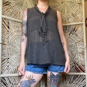 Sheer Chiffon Neck-tie Top